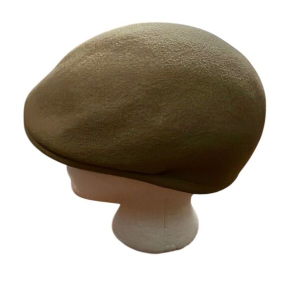 Khaki Wool Felt Flat Cap Newsboy Hat Mens Size Large WPL 10888 - Picture 1 of 12